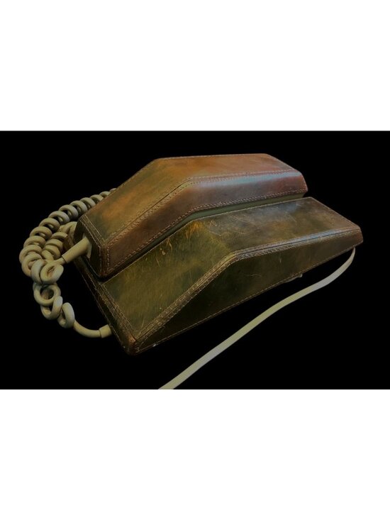 Northern Telecom Other - Vtg Northern Telecom Contempra Push Button Phone Stitched Leather Cover